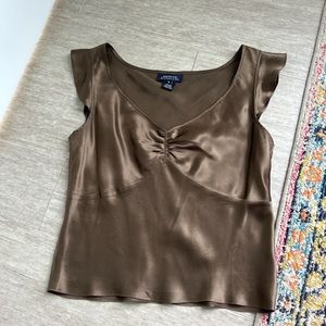 100% Silk Brown Blouse